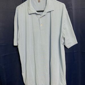 Peter Miller golf shirt blue and white stripes size 2X. M17